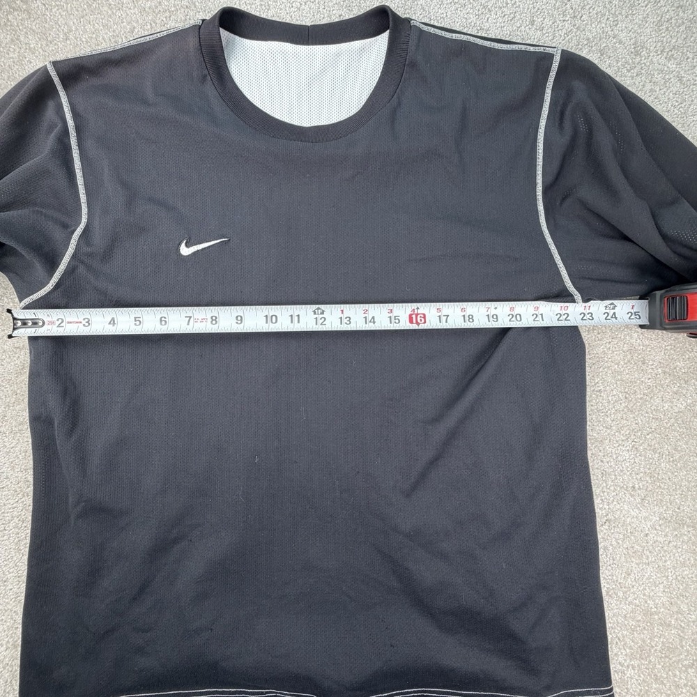 Vintage Y2K Nike Reversible Mesh Basketball Shirt Black white swoosh Size XL 90s - Picture 4 of 8